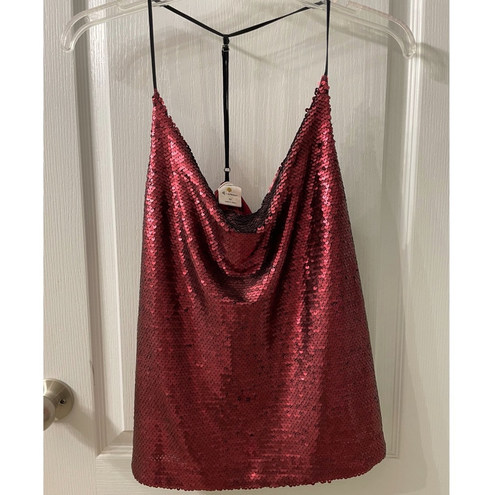 Red sequin top